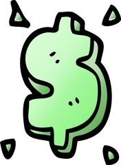 cartoon doodle dollar sign