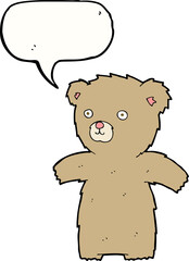 cute cartoon teddy bear with speech bubble