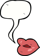 cartoon lips with speech bubble