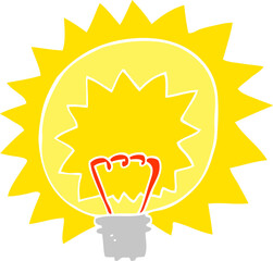 flat color illustration of light bulb
