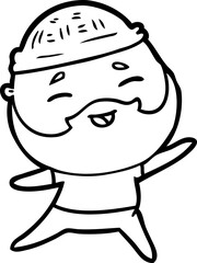 cartoon happy bearded man