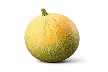 Orange cantaloupe melon fruit on a white background
