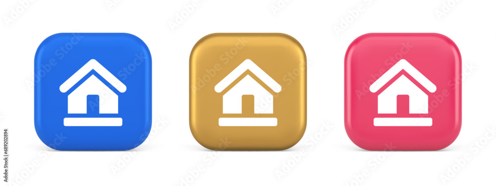 Poster homepage main page cyberspace address button web interface menu emblem 3d realistic icon