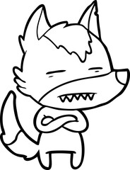 cartoon wolf showing teeth