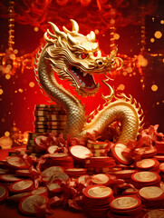 chinese new year dragon as a symbol of the year  Background