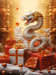 chinese new year dragon as a symbol of the year  Background
