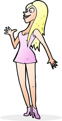 cartoon woman in pink dress