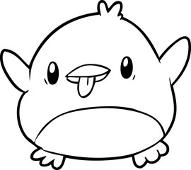 cute line drawing of a penguin