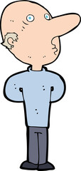 cartoon balding man
