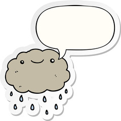 cartoon cloud with speech bubble sticker