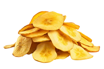 Fotobehang Savory Symphony Plantain Chips isolated on transparent background © rzrstudio