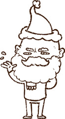 Christmas Man Charcoal Drawing