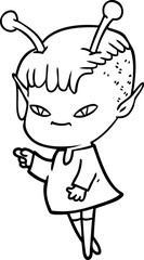 cute cartoon alien girl