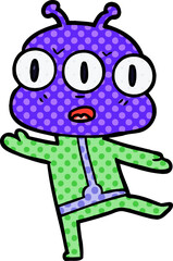 cartoon three eyed alien