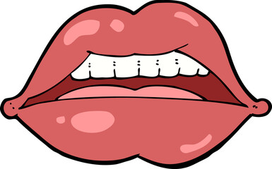 Obraz premium cartoon sexy lips symbol