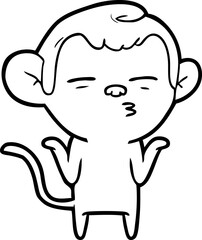 cartoon suspicious monkey