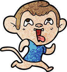crazy cartoon monkey jogging