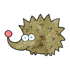 freehand textured cartoon hedgehog