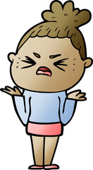 cartoon angry woman