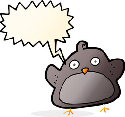 cartoon bird with speech bubble