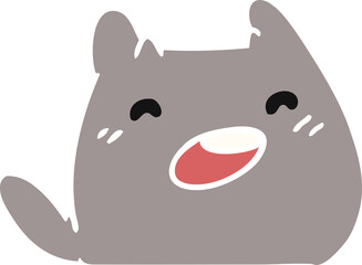 cartoon illustration of a kawaii cat