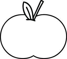 line drawing cartoon of a juicy apple