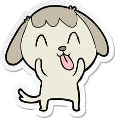 sticker of a cute cartoon dog