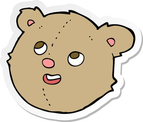 sticker of a cartoon teddy bear head