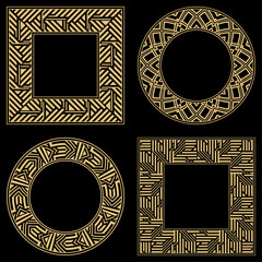 Set. Ornament. Venzel. Logo, template, labels and icons. Vector.