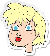 sticker of a cartoon female face