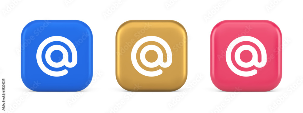 Aufkleber email address digital symbol button internet chatting cyberspace communication 3d icon