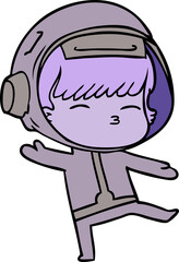 cartoon curious astronaut