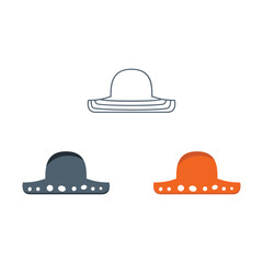 Flat hat in cartoon style. Vector illustration.