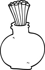 line drawing cartoon jar of sticks