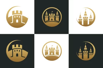 Fotobehang set of castle logo design inspiration with template creative concept © RONNY