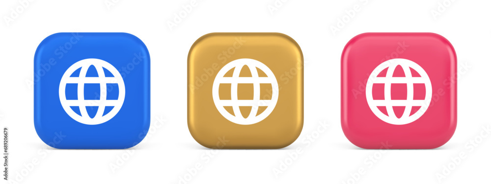 Poster internet connection global browsing information button cyberspace data search 3d icon