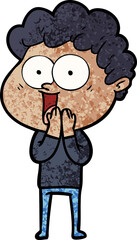 cartoon happy man