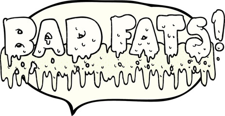 freehand drawn comic book speech bubble cartoon bad fats