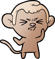 cartoon annoyed monkey