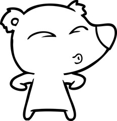 cartoon whistling bear