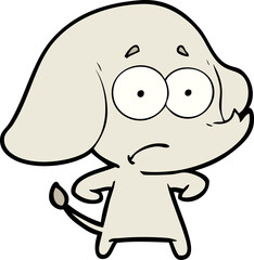 cartoon unsure elephant