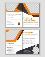 modern yellow & black bi fold brochure design mock up