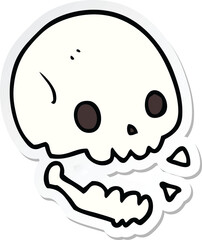 Fototapeta premium sticker of a cartoon spooky skull