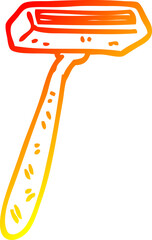 warm gradient line drawing of a cartoon disposable razor