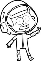 cartoon surprised astronaut