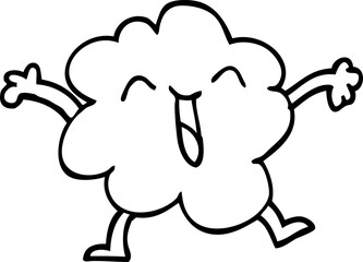 line drawing cartoon expressive weather cloud