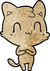 cartoon happy cat