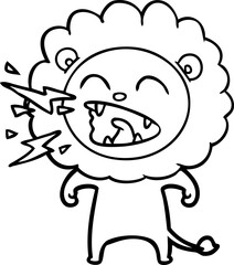 cartoon roaring lion