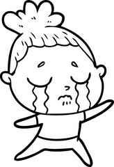 cartoon crying woman