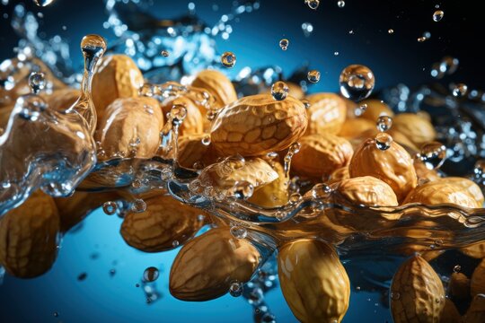product shoot of the groundnut in the splash water